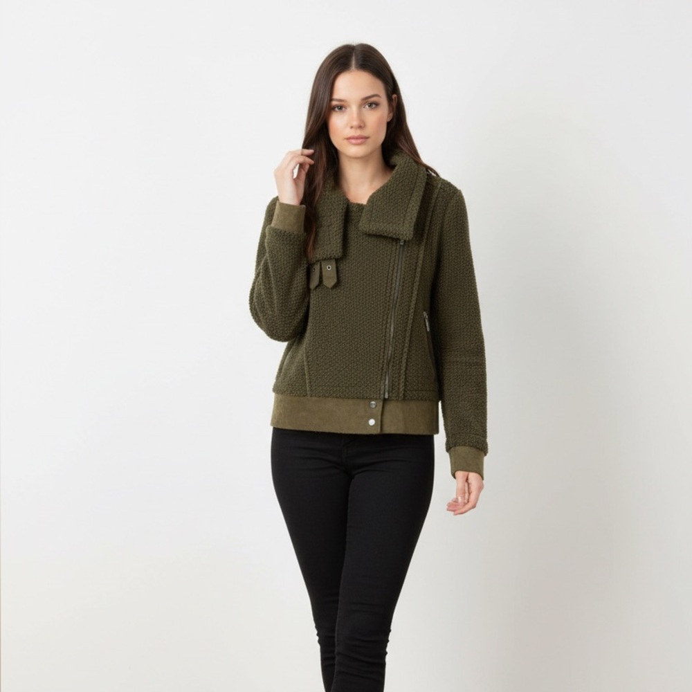 Olive Green Cowl Neck Sweater